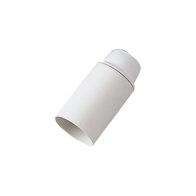 Portalampada E14 bianco in termoplastico camicia liscia