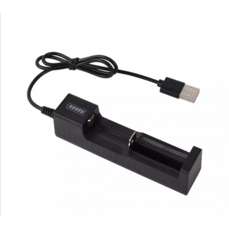 Caricabatterie universale USB 1 slot per batterie litio 18650 26650 14500